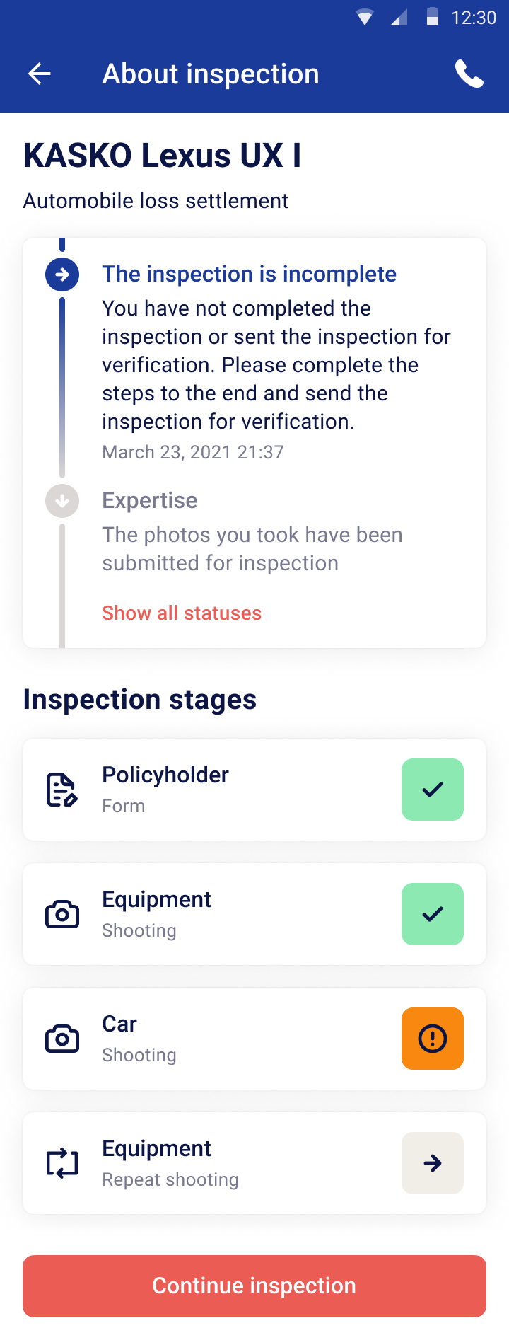 inspection details